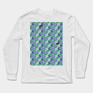 3D geometric pattern -  colorful cube pattern Long Sleeve T-Shirt